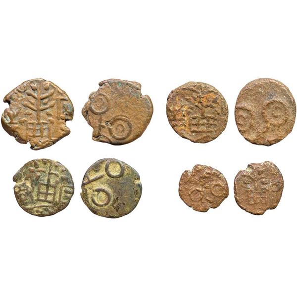 Ancient, Post Mauryan, Ujjain, (2nd-1st Century BC), Railed Tree type, Set of 4 coins, Copper Unit,