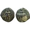 Image 1 : Kushanas, Vasudeva I (c. 195-230 AD), Copper Unit, 8.02g , obv. king nimbate standing left, holding