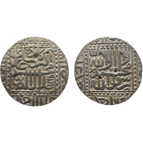 Akbar (1556-1605 AD), silver rupee, Dar us-Sultanat Ahmedabad mint, AH 982, KM 80.2, 11.25g. Very fi