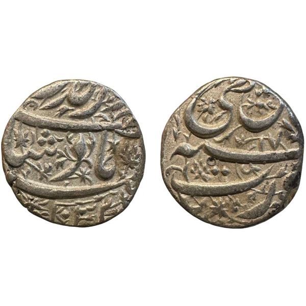 Jahangir (1605-1627 AD), silver rupee, Surat mint, 'Nur ud-din' type, Di (Do Chashmi ‘Hee[x