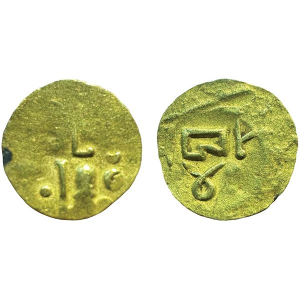 Eastern Ganga dynasty of Orissa, anonymous and unattributed gold fanam, 0.46g. (14th-15th century )