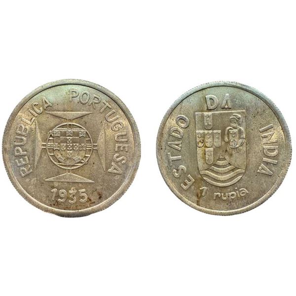 INDO - PORTUGUESE Silver Rupia, 1935 (KM 23).uncirculated