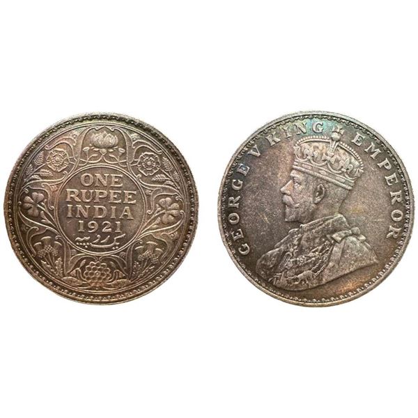 British  India George V, Silver Rupee, 1921, Bombay Mint (Prid 227) very fine +