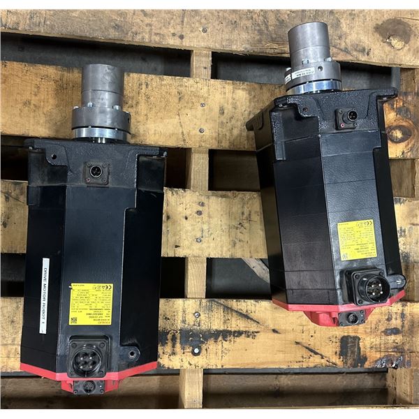 (2) Fanuc #A06B-0247-B805 AC Servo Motors w/#A860-2010-T341 Pulse Coder