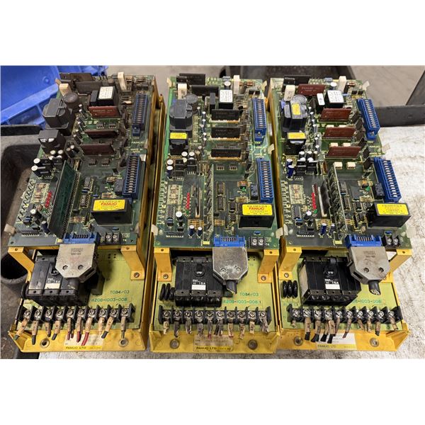 Lot of (3) Fanuc #A06B-6058-H005 Servo Amplifiers