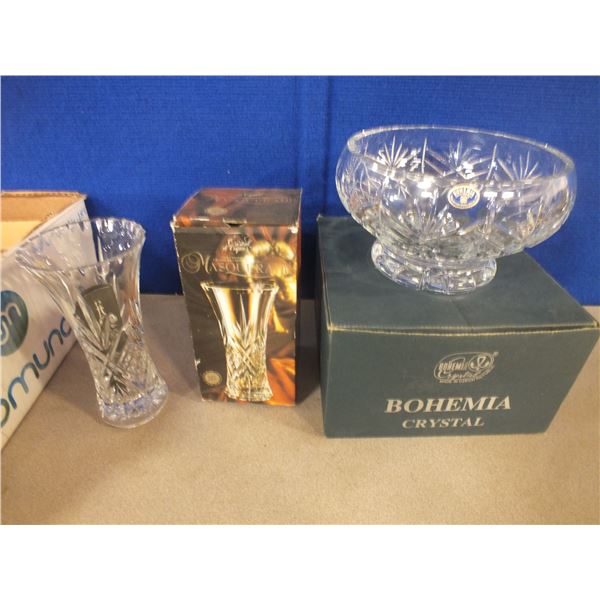 Crystal Vase & Bowl