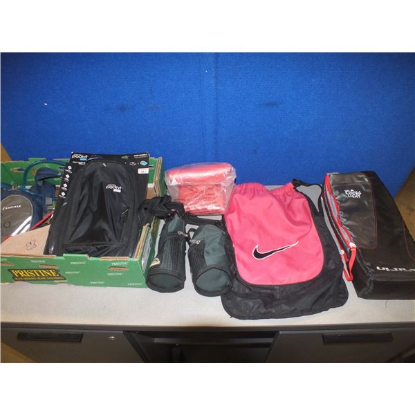 Box Of Assorted Sports Bags & Water Bladders