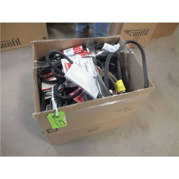 Box Of Assorted Automotive Belts