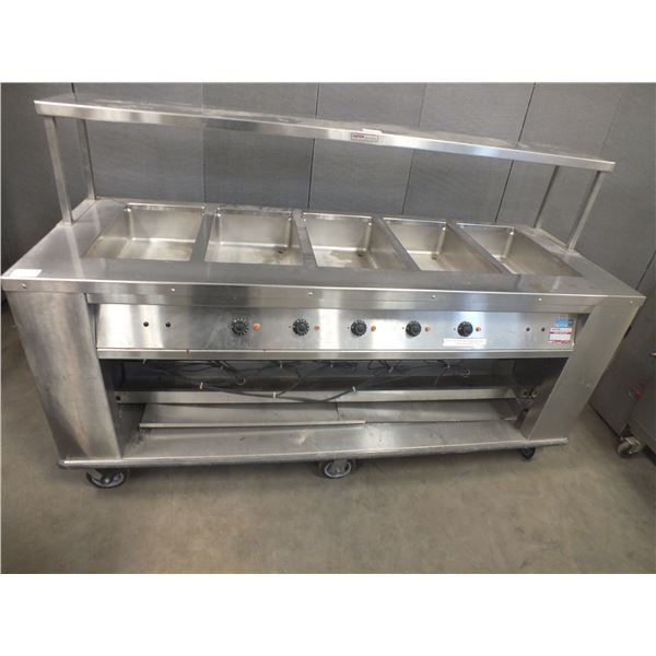 5 Bay Stainless Steel Steam Table On Wheels