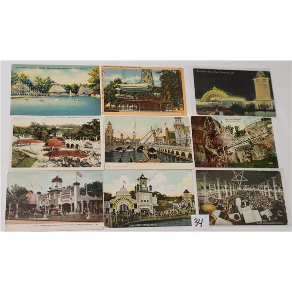 Amusement Park Postcards Approx. 54
