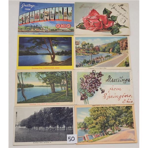 "Greetings From" Ohio Town Postcards 70+