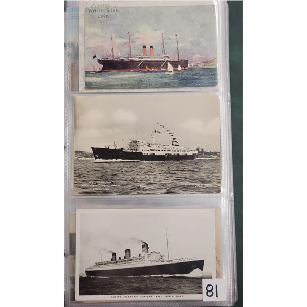 Transportation - Ocean Liners, Ships Approx. 175 Postcards Album