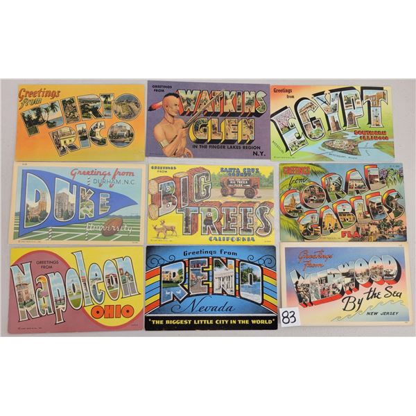 Large Letter Linen Postcards 110+