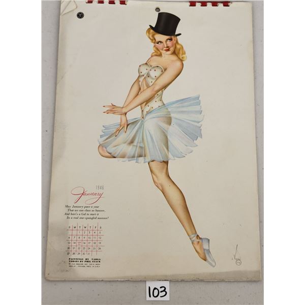 Ephemera - Pin Up Calendar 1946 by Varga Verses