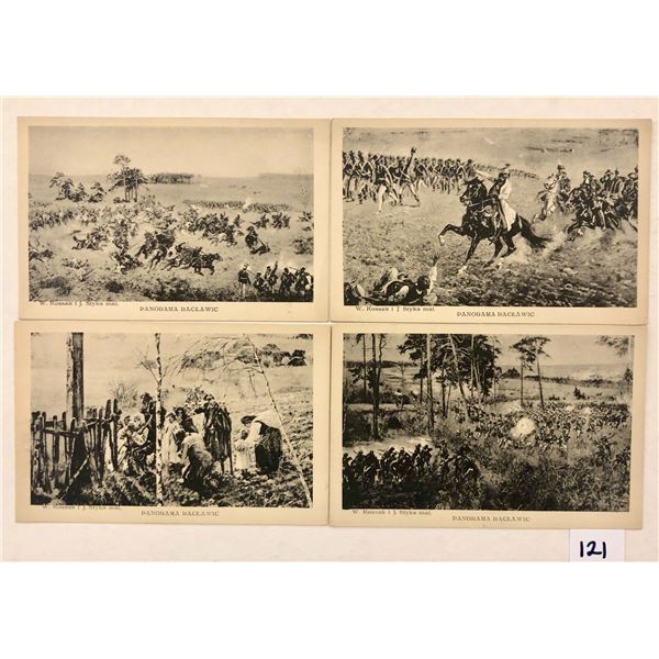 Black & White W. Kossak Panorama Postcards 12