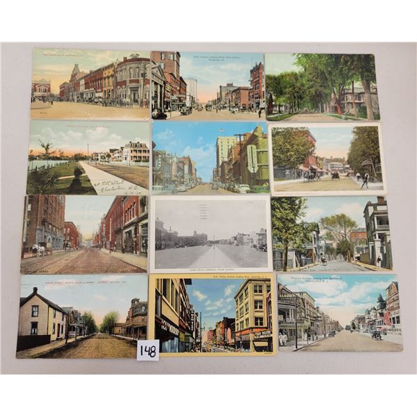 Main Streets & Street Scenes Sorted Postcards Approx. 485