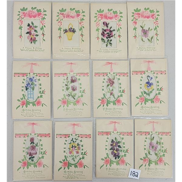Novelty - Woven in Silk Flower Postcards 25