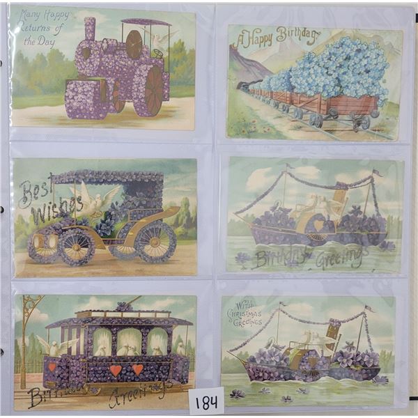 Flower Shaped Holiday & Greeting Postcard Album Approx. 250