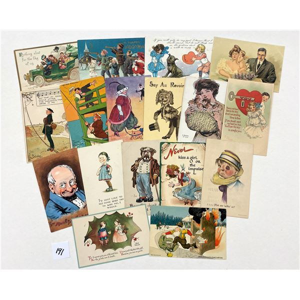 Signed Artist Sorted Box of Approx. 190 Postcards