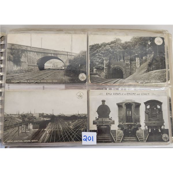 Train Railroad UK Postcard Album Approx. 265 Cards