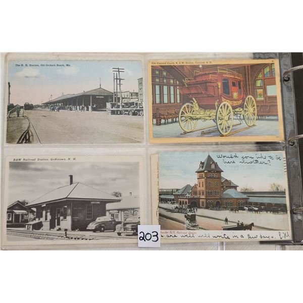 Transportation - New England Train Railroad Postcard Album Approx. 65
