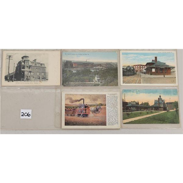 Railroad Train Depot Postcard Album B & O 45+ Postcards