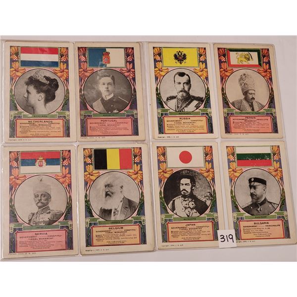 Series of Royalty & World Leaders with Flags Postcards 24