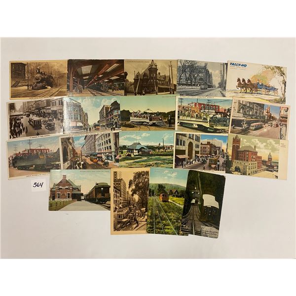 Canada Railroad & Trolley Postcards 70+