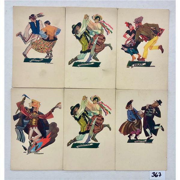 Signed Artist Polish Dancer Postcards 6