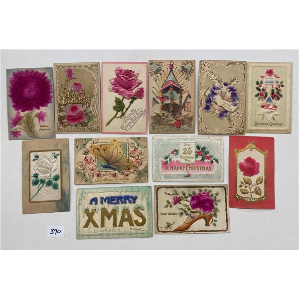 Airbrushed Holiday Greeting Postcards 65+