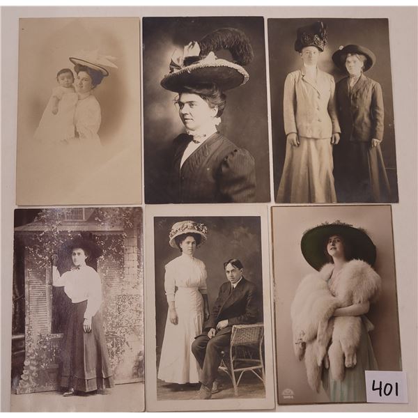Real Photo Ladies with Hats Postcards 17