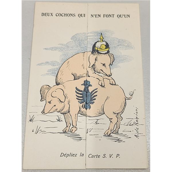 Novelty - German Pig Propaganda Postcard