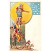 Image 1 : Circus Clowns on Bike in Moon Greeting Postcard