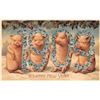 Image 1 : 2 Pig Holiday Greeting Animal Postcards