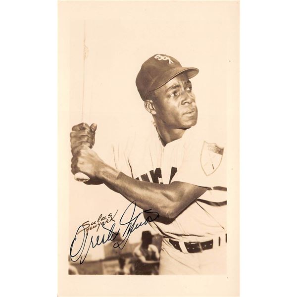 Real Photo Black Baseball Player Autograph Minnie Minosa White Sox Photo