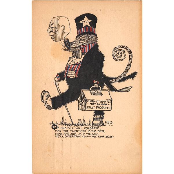 Taft Political Billy Possum 1909 Postcard