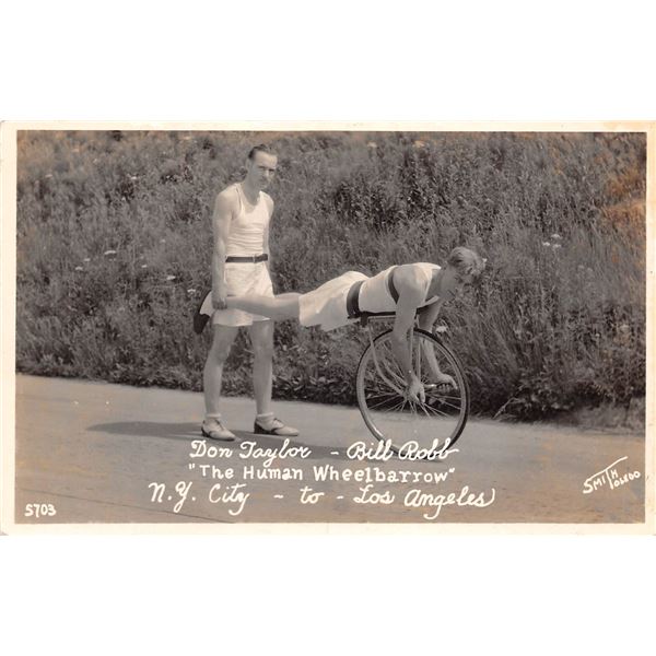 Don Taylor & Bill Robb "The Human Wheelbarrow" New York City to Los Angeles Photo PC