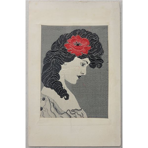 Novelty - Woven in Silk Lady Patterson, NJ Postcard