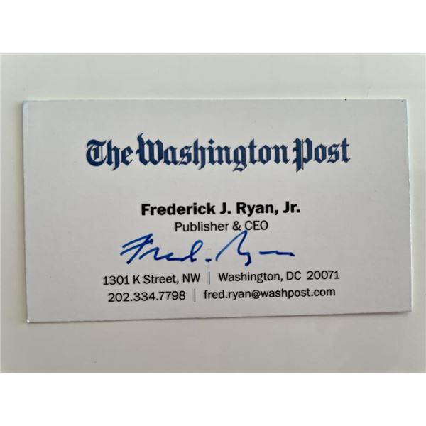 The Washington Post CEO Fred Ryan signed business card
