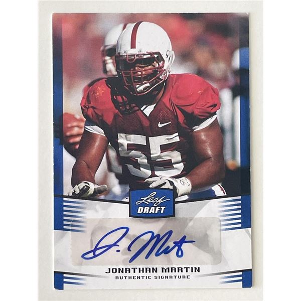 Jonathan Martin signed  2012 Leaf Draft #JM1 trading card