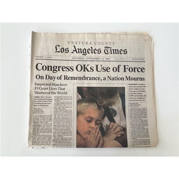 LA Times 9/15/01- Congress use of Force