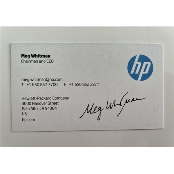 HP CEO Meg Whitman signed business card