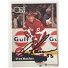 Image 1 : Detroit Red Wings Yves Racine 1991 Pro Set #54 signed trading card