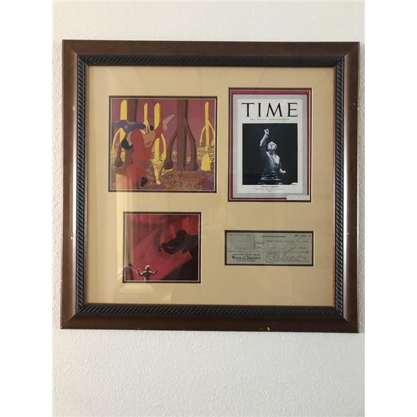 Disney Fantasia Conductor Leopold Stokowski signed check collage