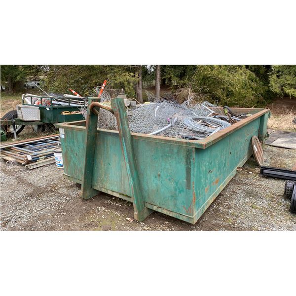 DORMEL CONTAINERS 15' DUMP BIN 41"H WITH CONTENTS:  54" BRIDAL HEIGHT