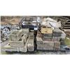 Image 1 : ASSORTED ITEMS INCLUDING; CINDER BLOCKS, BRICKS, PALLETS, TARPS & MORE *MUST TAKE ALL*