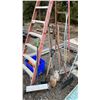 Image 2 : ASSORTED ITEMS INCLUDING; 10' STEP LADDER, 5' STEP LADDER, MAGNETIC ROLLER & LAWN TOOLS