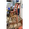 Image 2 : FEATHERLITE 6' ALUMINUM STEP LADDER & ALLRIGHT WOOD 4' STEP LADDER
