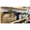 Image 1 : SHELF OF ASSORTED ITEMS INCLUDING; ALL SEASON CHAIN OIL, DECK & FENCE PRESSURE WASHER DETERGENT,