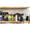Image 3 : SHELF OF ASSORTED ITEMS INCLUDING; ALL SEASON CHAIN OIL, DECK & FENCE PRESSURE WASHER DETERGENT,